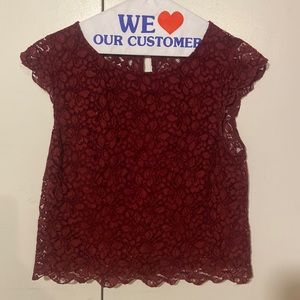 Burgundy lace top